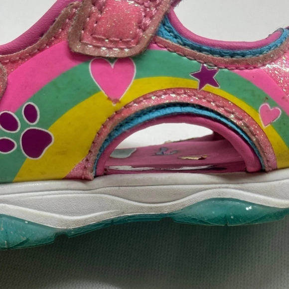 Paw Patrol Pink Glitter Sandals Toddler Size 6 Lights up - Picture 11 of 11
